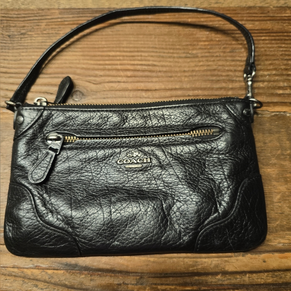 Coach Black Leather Wristlet/Bag